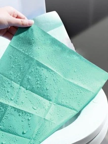 1 Gói Vỏ bọc bồn cầu di động dùng một lần, không thấm nước và vệ sinh - màu xanh lá - Xem 5