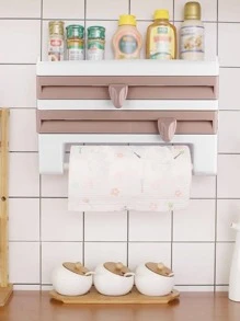 1pc Multifunction Hanging Paper Towel Holder - Khaki - View 2