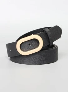 Thắt lưng khóa hình bầu dục - màu đen - Xem 1