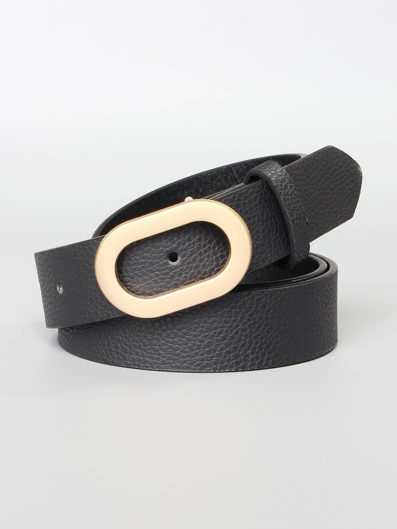 Thắt lưng khóa hình bầu dục - màu đen - Xem 1