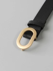 Thắt lưng khóa hình bầu dục - màu đen - Xem 3