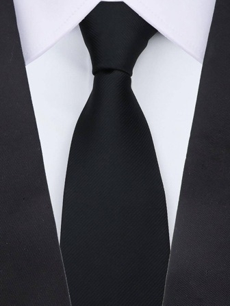 ZONFAZ 1 st 8 cm herrslips i enfärgad svart klassisk avslappnad herrslips