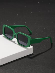 1 副男士方形框架时尚眼镜，适合户外休闲沙滩配饰眼镜遮光镜 - 墨綠色 - 查看 2