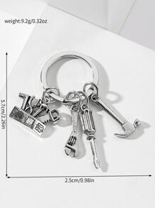 1金屬模擬工具鑰匙圈適用於返校 - 銀色 - 查看 3