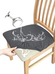 1 Màu Ghế Bọc Ghế, Polyester Hiện Đại Co Giãn Ghế Ăn Ghế Cho Gia Đình - Xám - Xem 1