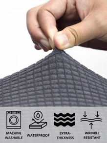 1 Màu Ghế Bọc Ghế, Polyester Hiện Đại Co Giãn Ghế Ăn Ghế Cho Gia Đình - Xám - Xem 3