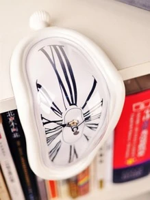 1pc Clock Design Decoration Craft, Modern Plastic Decoration Object For Home Decor,Home Decor ,Room Decor - White - View 2