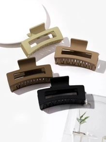 4pcs Rectangle Design Hair Claw - Multicolor - View 1