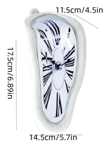 1pc Clock Design Decoration Craft, Modern Plastic Decoration Object For Home Decor,Home Decor ,Room Decor - White - View 3