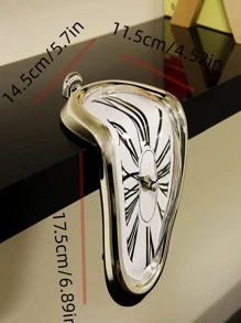 1pc Plastic Clock Shaped Decoration Craft,Home Decor ,Room Decor Back To School School Supplies - Gold - View 3