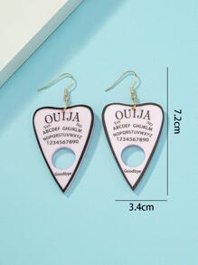 1對時尚數字和字母圖案耳墜適合女士適合派對 - 黑與白 - 查看 5