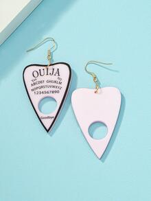 1對時尚數字和字母圖案耳墜適合女士適合派對 - 黑與白 - 查看 4