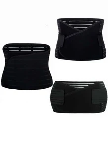 3-In-1 Women's Waist Trainer, Adjustable Waist Cincher, Body Shaper Girdle Set - Black - View 8