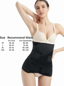 3-In-1 Women's Waist Trainer, Adjustable Waist Cincher, Body Shaper Girdle Set - Black - View 6