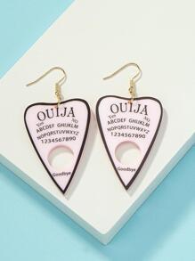 1對時尚數字和字母圖案耳墜適合女士適合派對 - 黑與白 - 查看 3