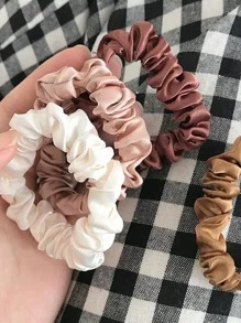 6 件/批 女士发圈 缎面丝绸发带 女士弹力橡皮筋发带 马尾辫发饰 休闲 - 彩色 - 查看 2