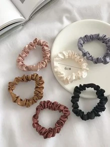 6 件/批 女士发圈 缎面丝绸发带 女士弹力橡皮筋发带 马尾辫发饰 休闲 - 彩色 - 查看 4