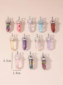 12 Cái/bộ Thời Trang Phối Màu Phát Sáng Trong Bóng Tối Hình Học Tự Làm Mặt Dây Chuyền Nữ Trang Sức Làm - Nhiều màu - Xem 3