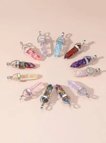 12 Cái/bộ Thời Trang Phối Màu Phát Sáng Trong Bóng Tối Hình Học Tự Làm Mặt Dây Chuyền Nữ Trang Sức Làm - Nhiều màu - Xem 1