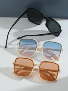 3 cặp kính râm gọng vuông cho nữ thời trang boho, dùng cho các hoạt động ngoài trời - Nhiều màu - Xem 4