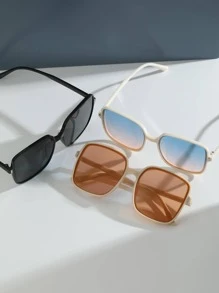 3 cặp kính râm gọng vuông cho nữ thời trang boho, dùng cho các hoạt động ngoài trời - Nhiều màu - Xem 3