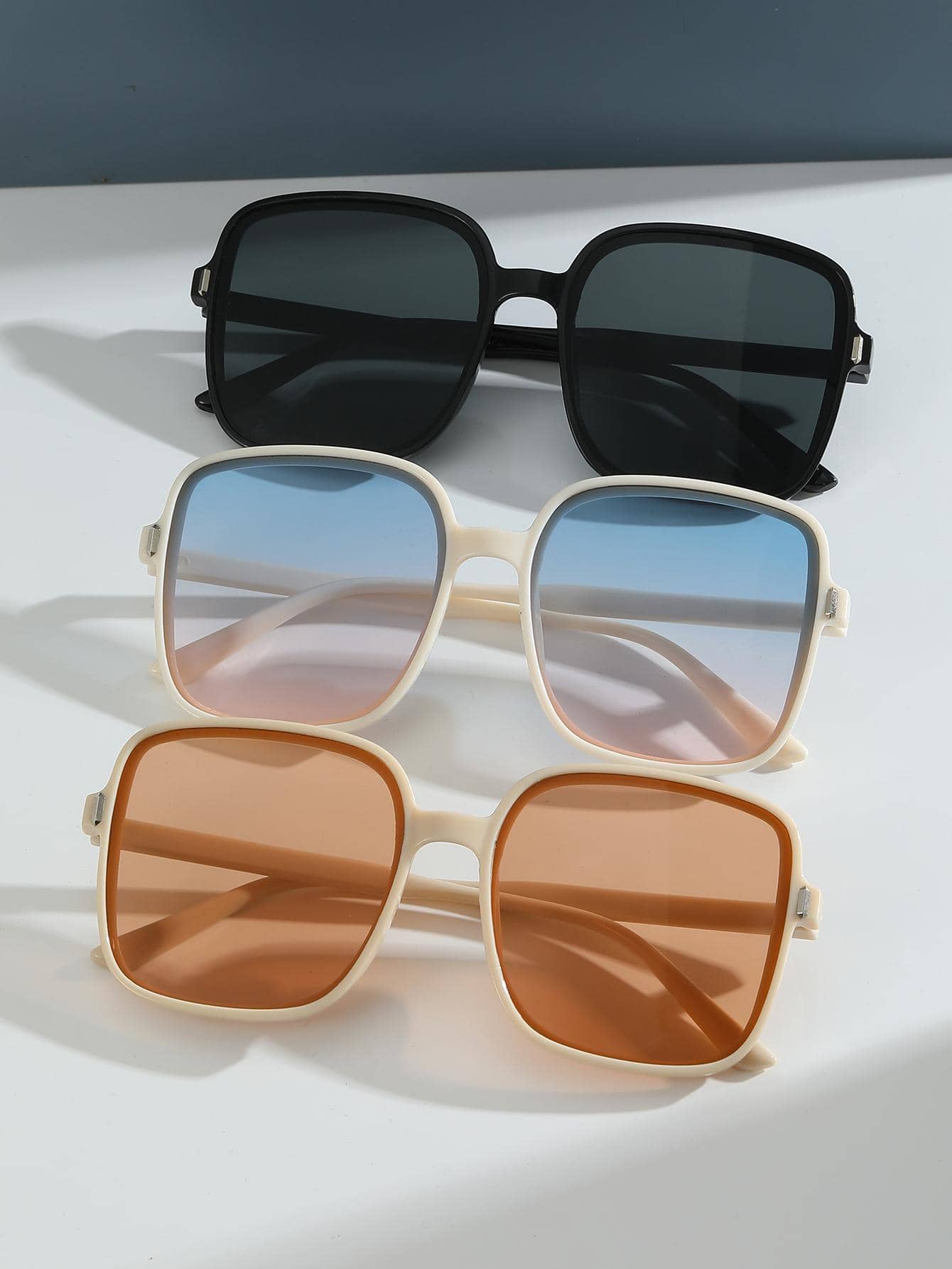 3 cặp kính râm gọng vuông cho nữ thời trang boho, dùng cho các hoạt động ngoài trời - Nhiều màu - Xem 1