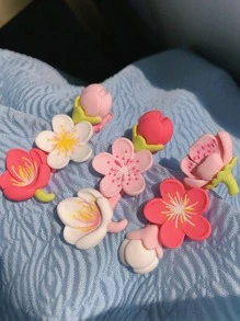 3pcs Flower Decor Alligator Hair Clip Cute - Multicolor - View 5