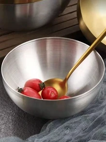 1 pieza Bol de acero inoxidable - Plateado - Ver 1