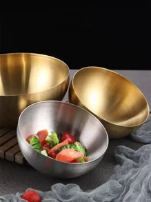 1 pieza Bol de acero inoxidable - Plateado - Ver 5