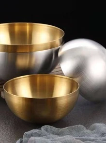 1 pieza Bol de acero inoxidable - Plateado - Ver 4