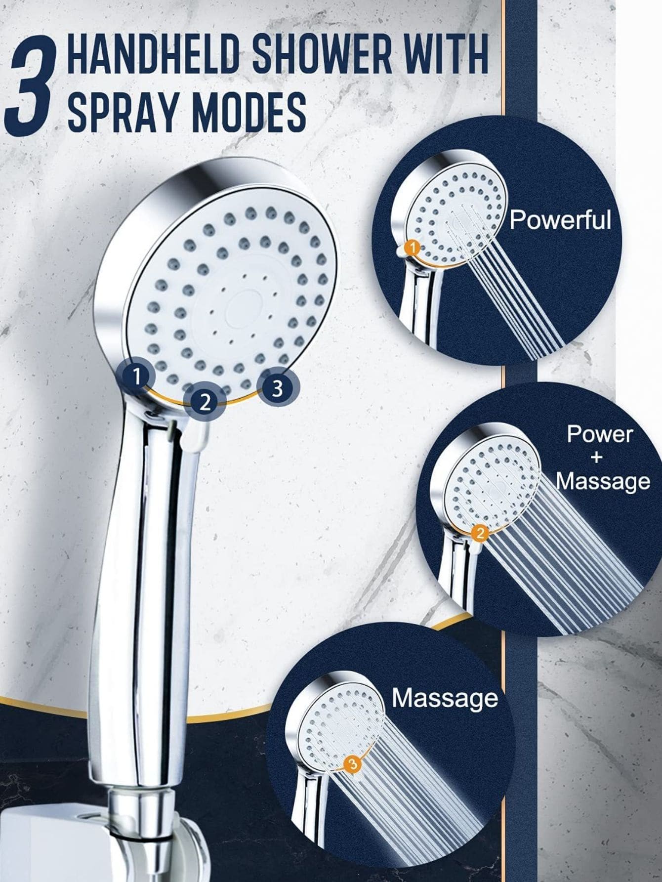 High Pressure 8" Rainfall Shower Head and Handheld Shower Heads Combo