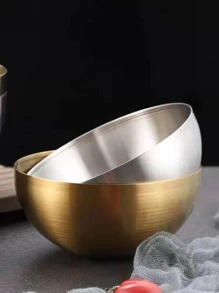 1 pieza Bol de acero inoxidable - Plateado - Ver 8