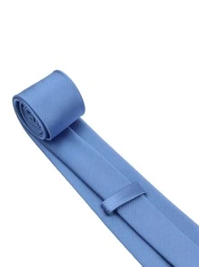 ZONFAZ 1pc Men Solid Casual Tie, For Dress DecorationMen Necktie - Baby Blue - View 3