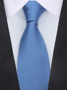 ZONFAZ 1pc Men Solid Casual Tie, For Dress DecorationMen Necktie - Baby Blue - View 1
