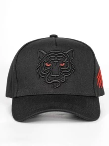 1pc Men Tiger Embroidered Fashion Baseball Cap, For Daily Life Street - Black - View 3