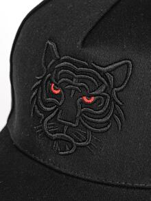 1pc Men Tiger Embroidered Fashion Baseball Cap, For Daily Life Street - Black - View 4