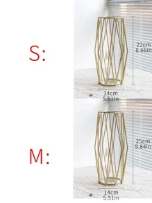 1pc Iron Flower Vase,Home Decor,Flower Vase,Centerpiece,Table Decor Gifts Birthday Graduation Room Decor Glass Vase - Gold - View 7