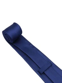 1 cà vạt nam trơn, dùng để trang trí trang phục - Màu xanh hải quân - Xem 4