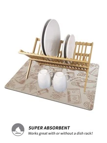 1pc Cartoon Graphic Dish Drying Mat - Multicolor - View 4