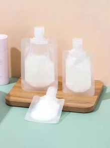 10pcs/set PET Subpackage Bag, Minimalist Clear Subpackage Makeup Packing Bag For Travel - White - View 7