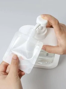 10pcs/set PET Subpackage Bag, Minimalist Clear Subpackage Makeup Packing Bag For Travel - White - View 5