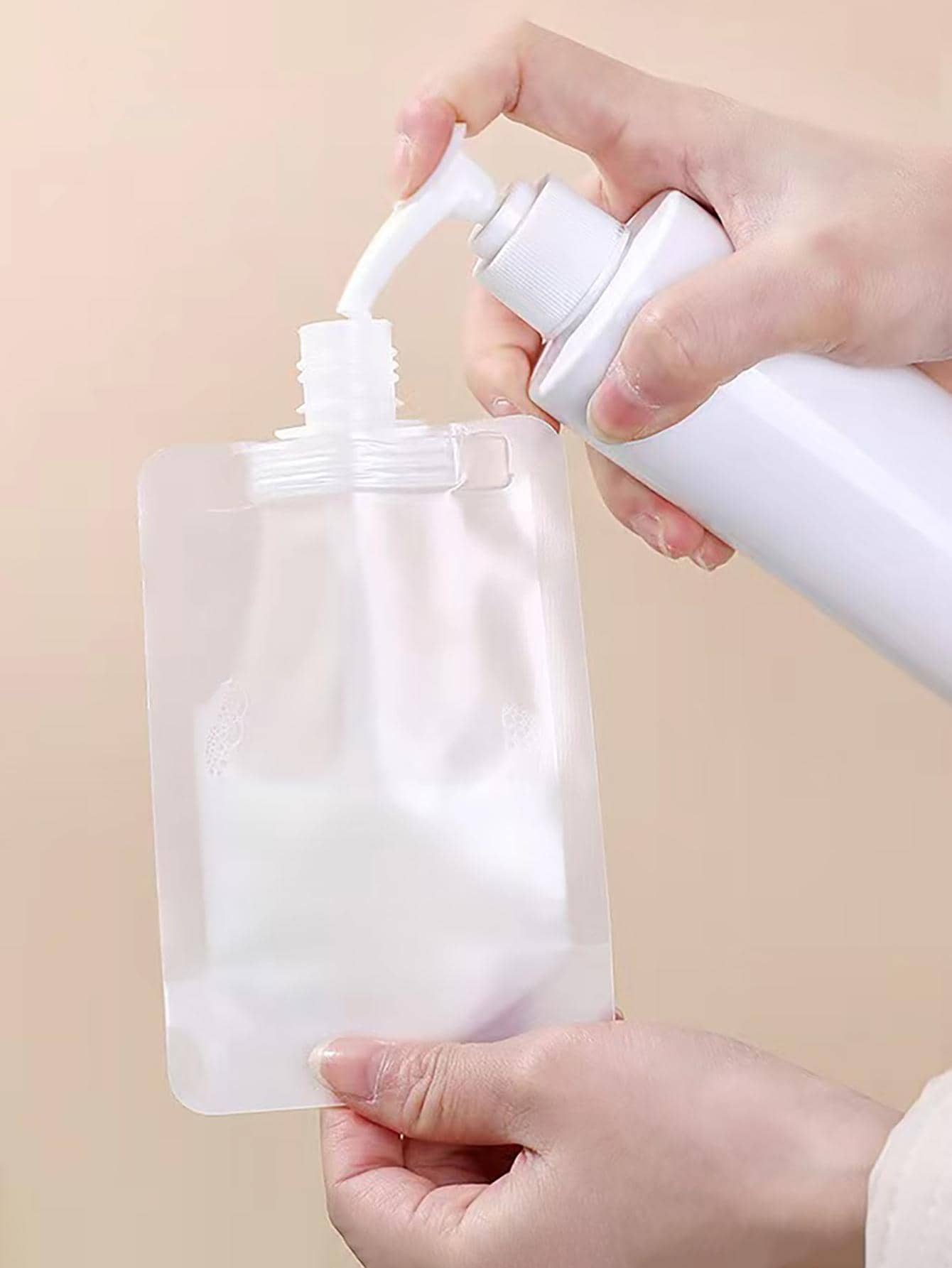 5pcs Minimalist Clear Cosmetic Storage Bag - White - View 1