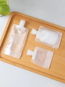 10pcs/set PET Subpackage Bag, Minimalist Clear Subpackage Makeup Packing Bag For Travel - White - View 6