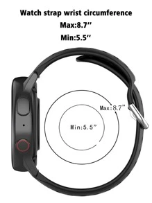 1入組男性和女士黑色穿孔直筒表面智能帶,通用20mm,22mm - 黑色 - 查看 5