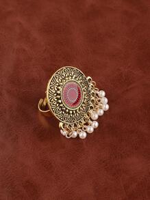 1pc Vintage Style Statement Ring, Great For Holiday & Travel Memorabilia - Multicolor - View 5
