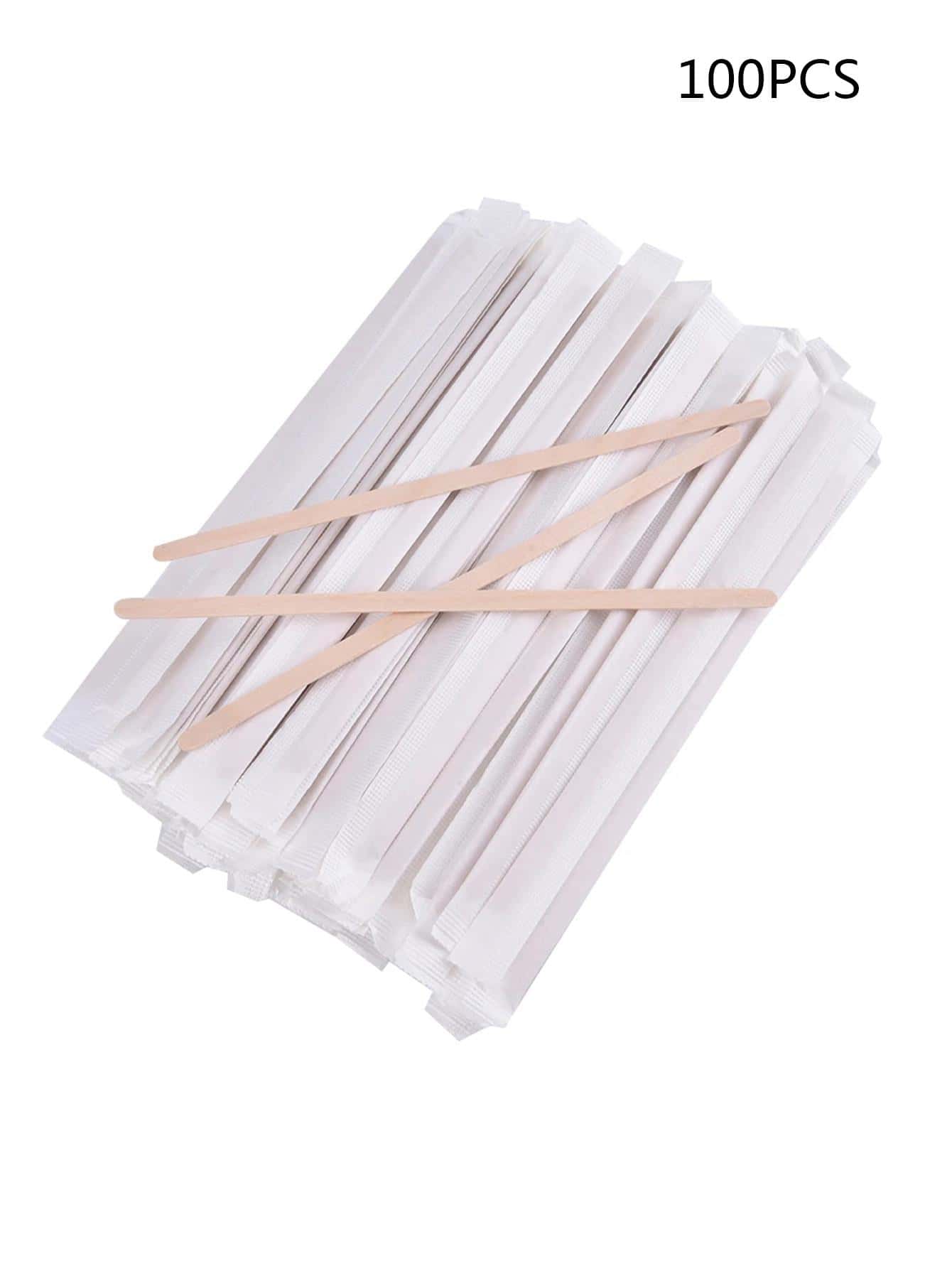 100pcs Wooden Disposable Coffee Stirrer School Supplies Back To School - Multicolor - View 1
