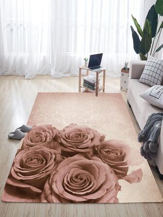 1 pieza Alfombra con estampado de flor antideslizante