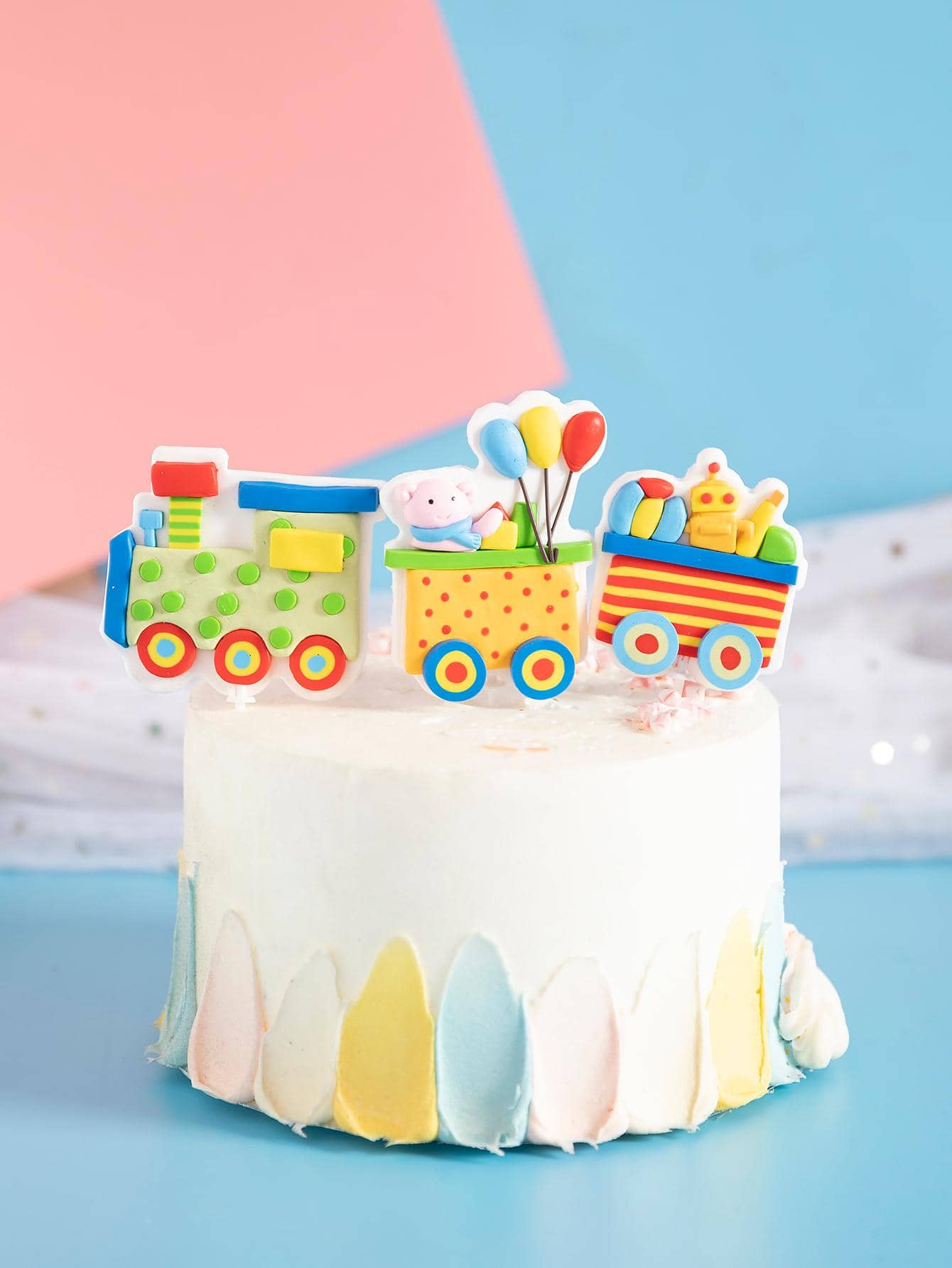 3 piezas Decoración de pastel tren diseño - Multicolor - Ver 1