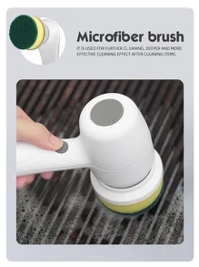 Limpiador de cepillo eléctrico multifunción 3 en 1 para fregadero de baño, cocina, ventana, automóvil con cepillo eléctrico giratorio y carga tipo C - Blanco - Ver 5