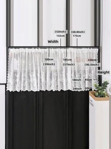 1 Họa Tiết Hoa Màu Trắng Đường Viền Cửa Sổ, Tối Giản Polyester Màn Đường Viền Bằng Cho Gia Đình - trắng - Xem 3